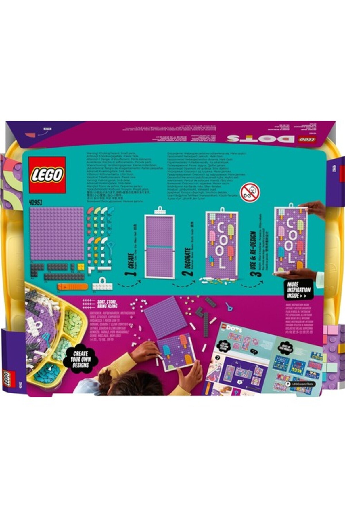 LEGO ® DOTS Mesaj Panosu 41951 - 6 Yaş ve Üzeri Çocuklar için Oyuncak Yapım Seti (531 Parça) fotoğrafı 4 (önizleme)