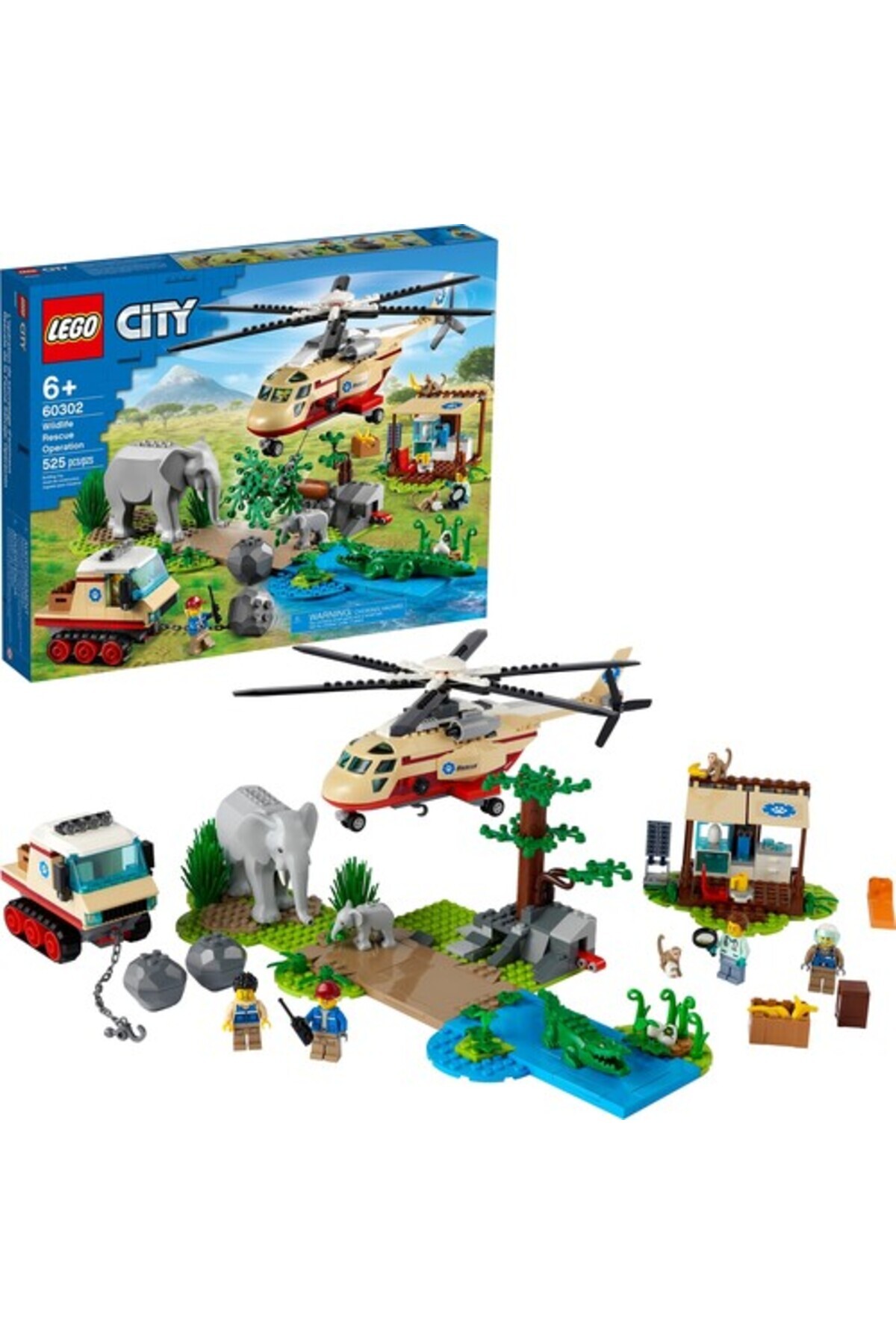 ۶۰۳۰۲ لگو® سیتی، عملیات نجات حیوانات وحشی / ۵۲۵ قطعه / سن +۶ سال / لگو و اسباب‌بازی‌های ساختنی