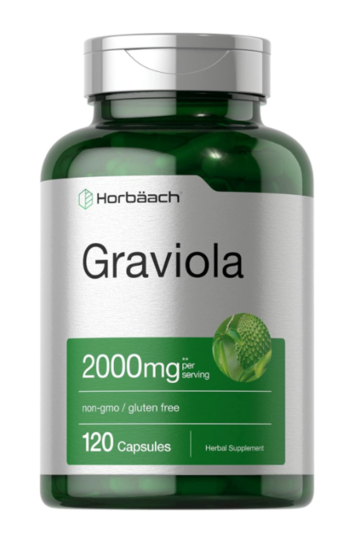 Horbaach Horbäach Graviola Extract 2000 mg 120 Capsules.USA.4040.