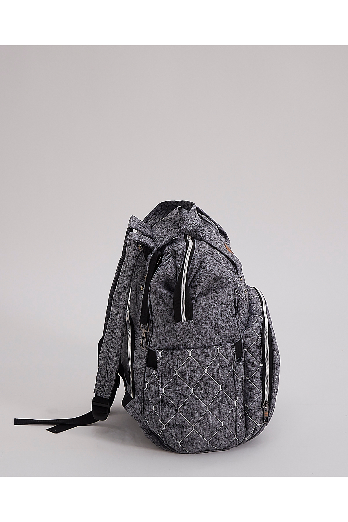 ATS Mamma Premium Anne Bebek Bakım Sırt Çantası Termal Biberonluk Ve Bebek Arabası Askı Aparatı - Gri fotoğrafı 5 (önizleme)