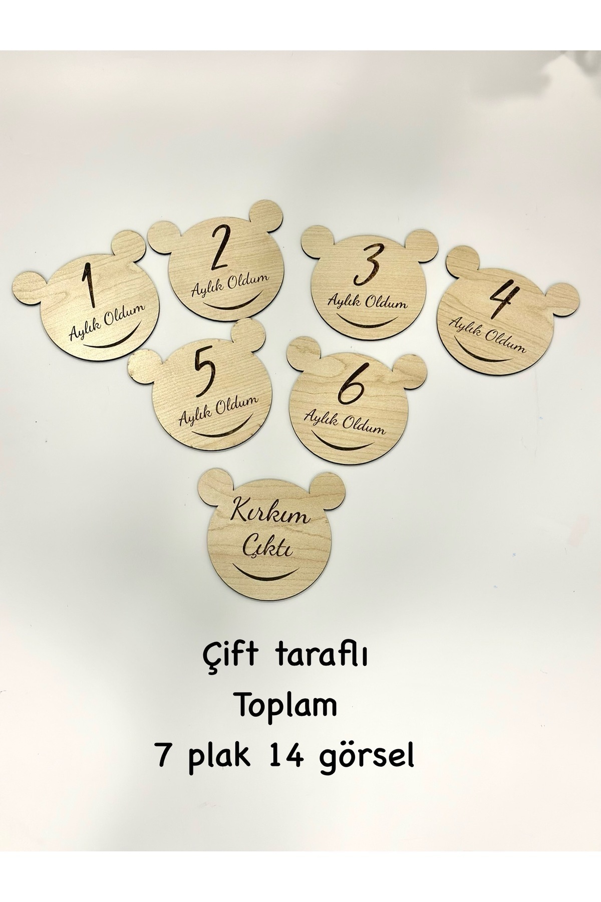 ouzhanya hediyelik Ahşap Bebek Aylık Anı Plakları Bebek Anı Kartları Foto Çekim plakları fotoğrafı 3 (önizleme)