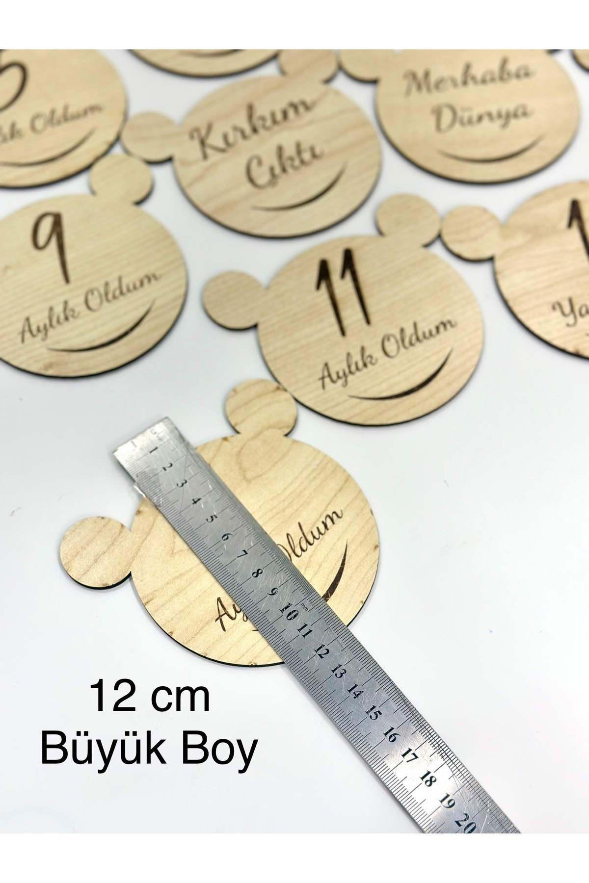 ouzhanya hediyelik Ahşap Bebek Aylık Anı Plakları Bebek Anı Kartları Foto Çekim plakları fotoğrafı 2 (önizleme)