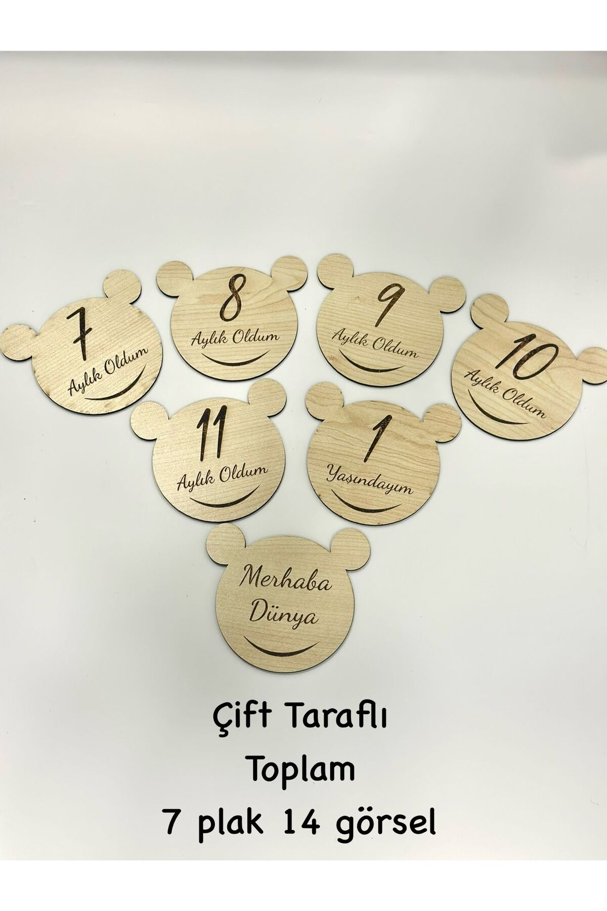 ouzhanya hediyelik Ahşap Bebek Aylık Anı Plakları Bebek Anı Kartları Foto Çekim plakları fotoğrafı 4 (önizleme)