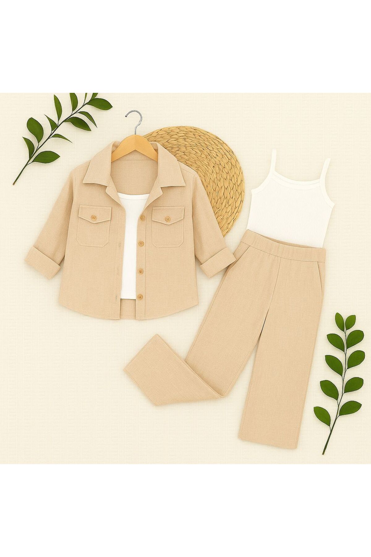 KOKOŞ BEBEK Keten Ceketli Şık Takım | 4/8 Yaş Arası fotoğrafı 3 (önizleme)