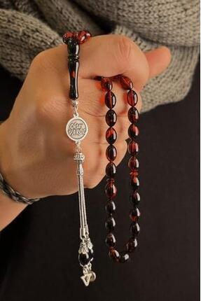 dergah tesbih Kişiye Özel İsimli Hareli Renk Ateş-i Sıkma Kehribar Tesbih