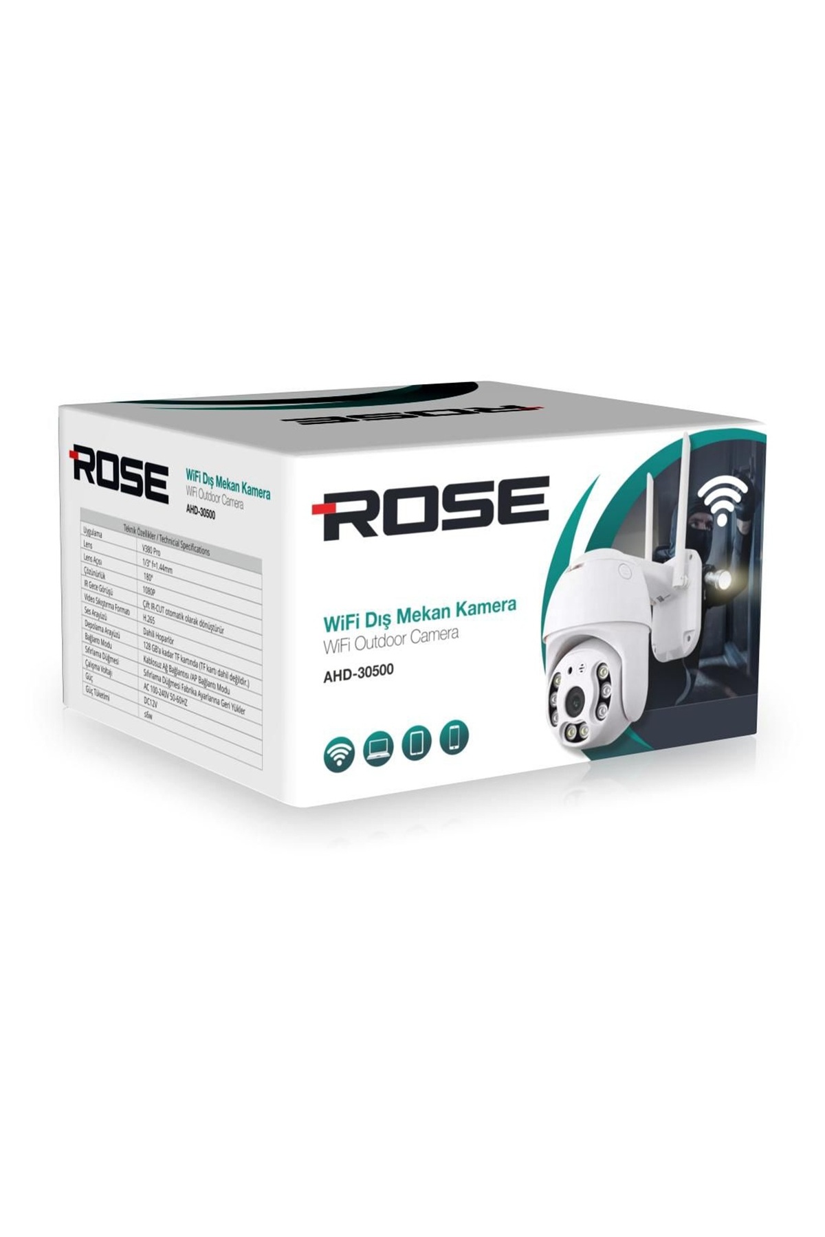 Rose AHD-30500 WiFi Dış Mekan Kamera | Akıllı Güvenlik, Geniş Görüş Açısı fotoğrafı 3 (önizleme)