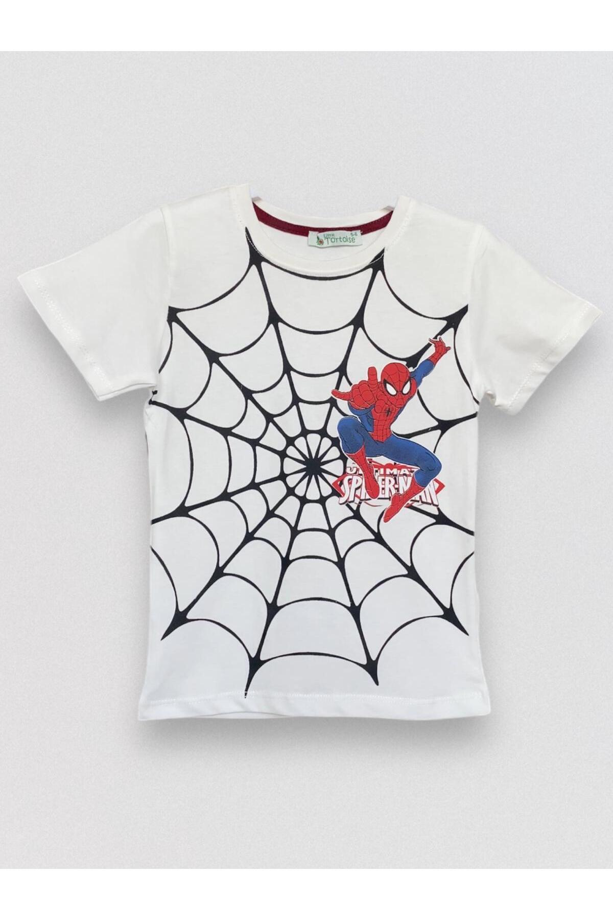 LİTTLE TORTOİSE Spider-Man Baskılı Erkek Çocuk Yazlık Penye Tişört fotoğrafı 3 (önizleme)