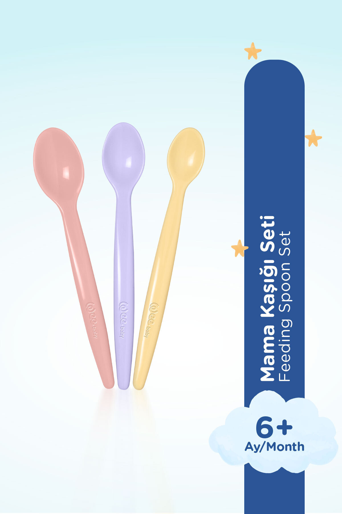 Wee Baby Mama Kaşığı Seti 3'lü Kız fotoğrafı 2 (önizleme)