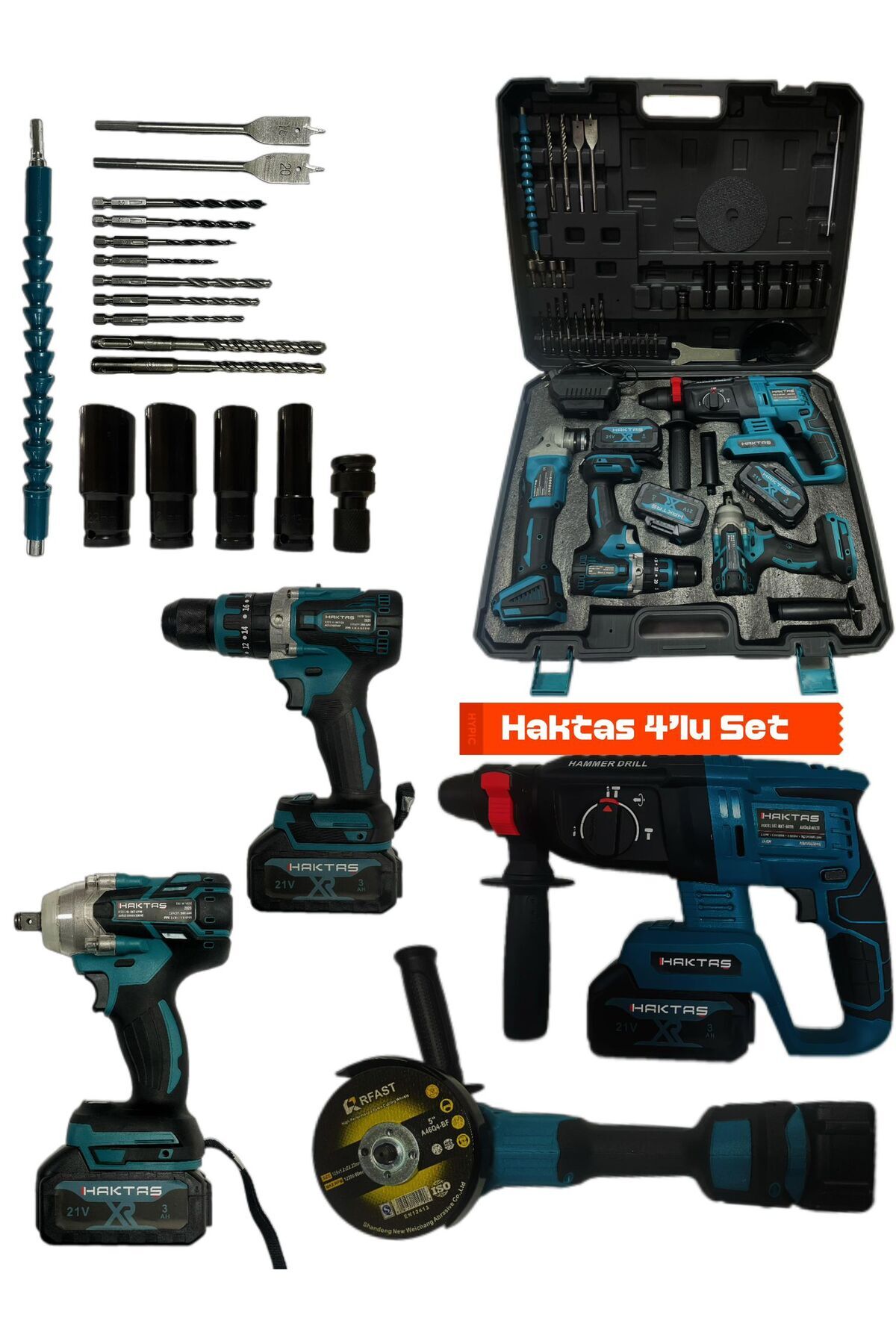 haktaş Haktaş Süper 4 lü set full kömürsüz motor led göstergeli batarya