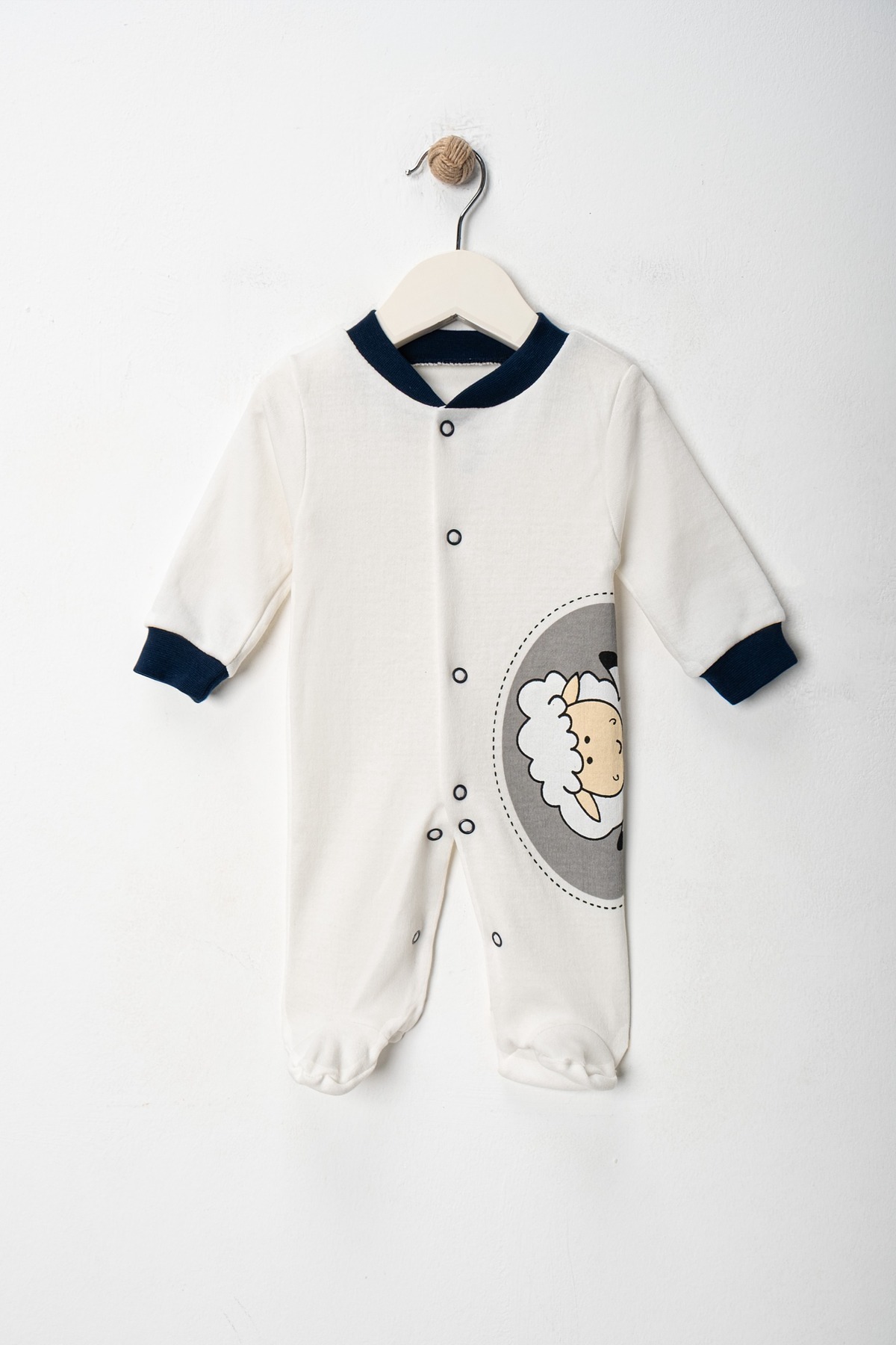 Pırlanta baby Yeni Doğan 3 Parça Kuzu İnek Tulum Seti Bebek Hediyelik fotoğrafı 2 (önizleme)