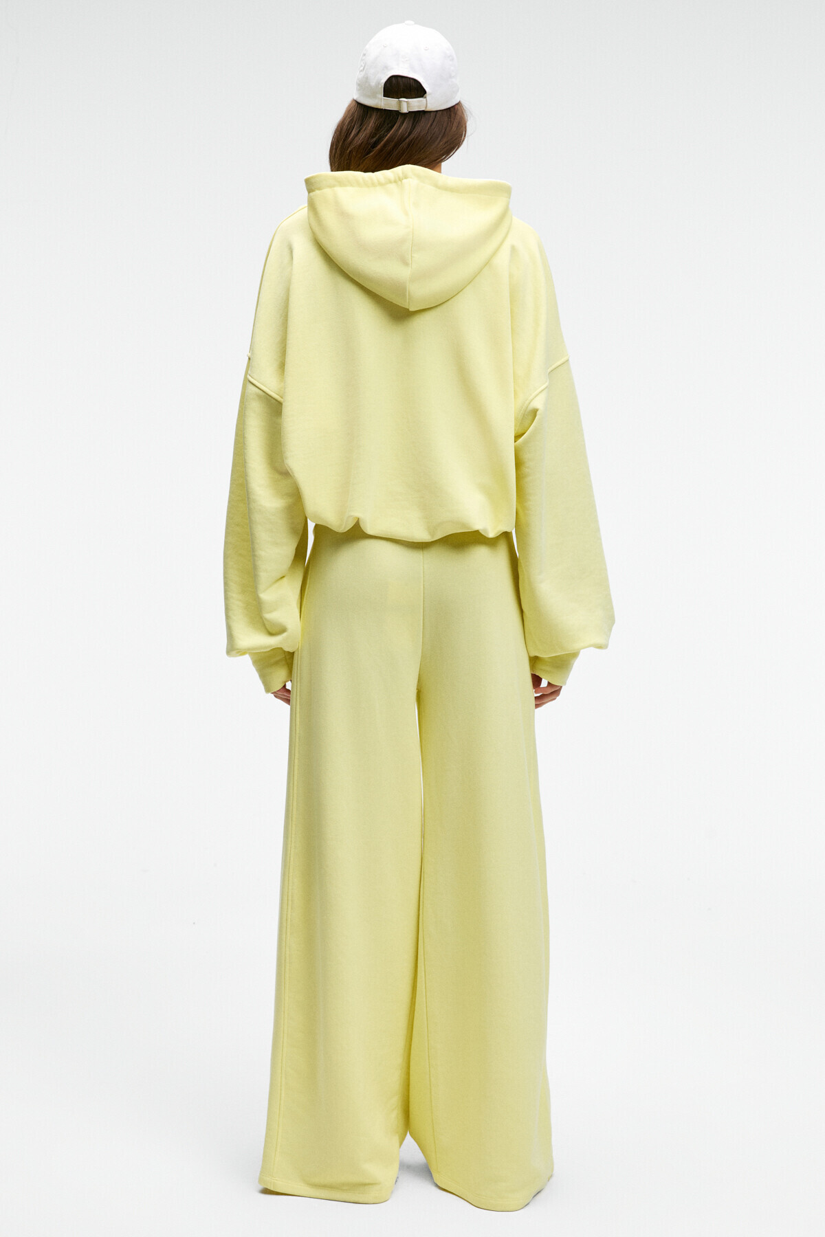 GRIMELANGE  OLVERA Kadın Kapüşonlu Etek Ucu Balon Oversize Sarı Sweatshirt - Görsel 6