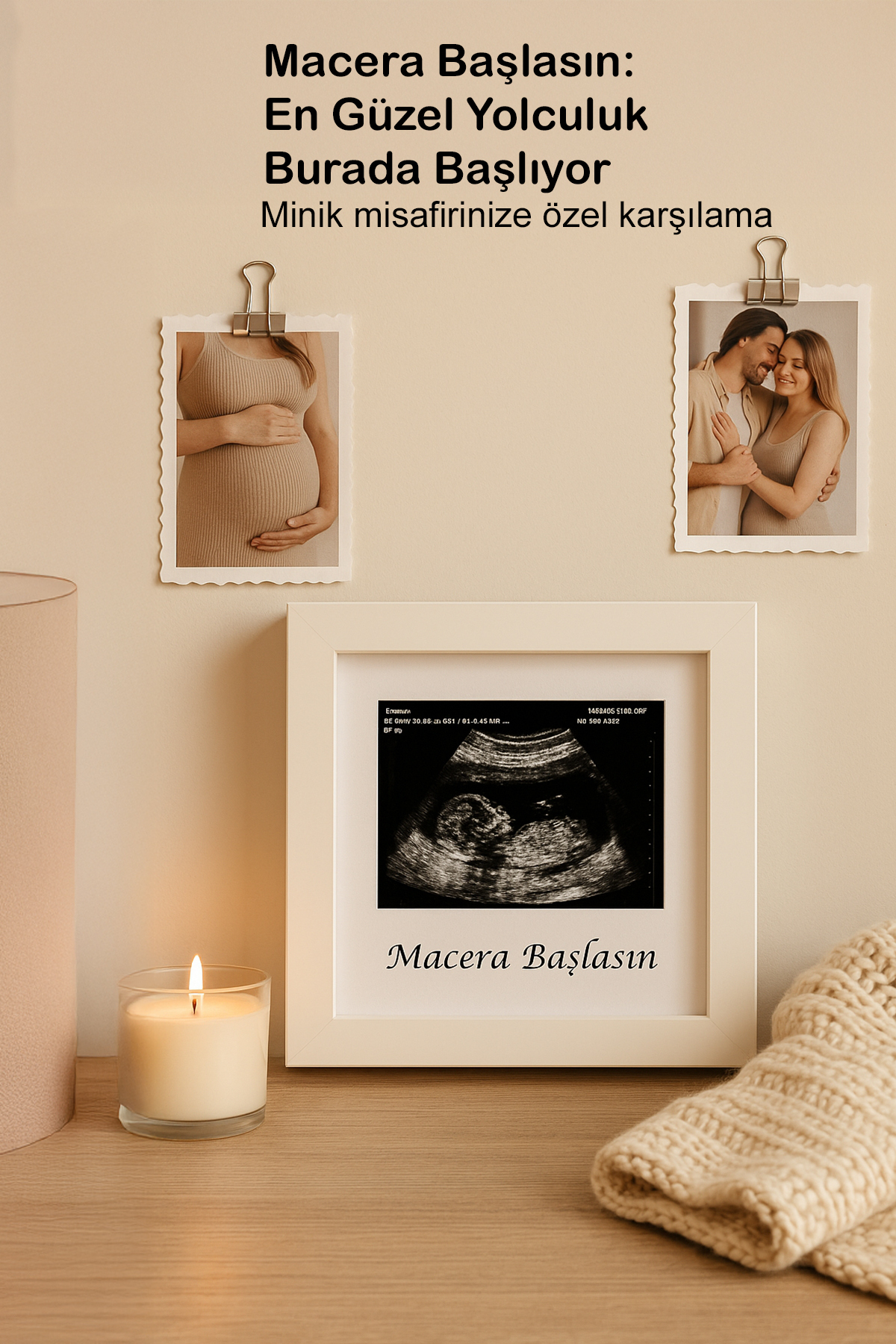Moky Design Bebek Ultrason Fotoğraf Anı Çerçevesi, Yenidoğan İlk Fotoğrafım Resim Hatırası, Baby Shower Hediyesi fotoğrafı 5 (önizleme)