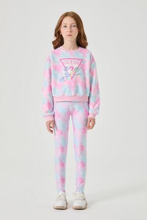 Guess BG Store Kız Çocuk Desenli Sweatshirt