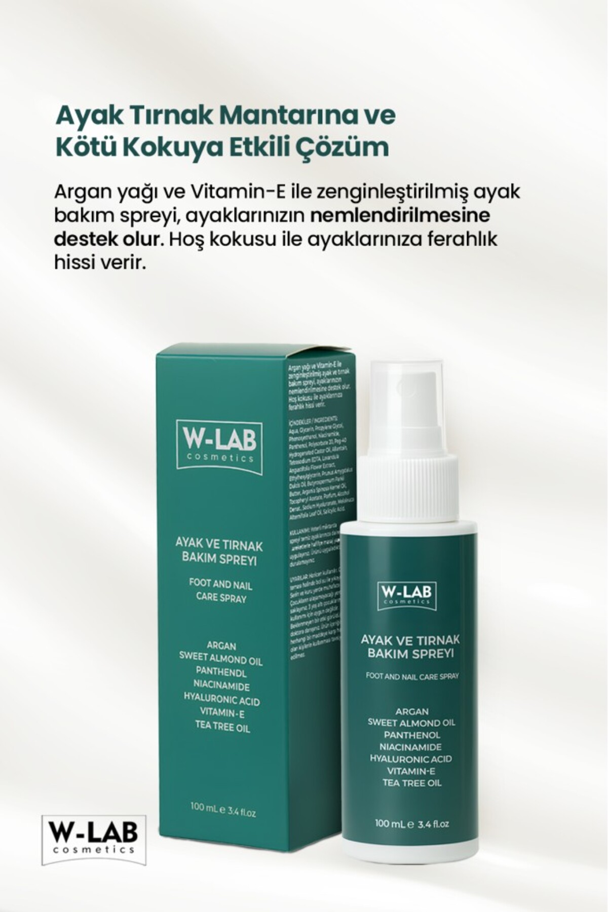 Ayak, Tırnak Mantarı, Kaşıntı Ve Koku Önleyici Bakım Spreyi 100 Ml — WLAB-U-339 — تصویر 3 از 4