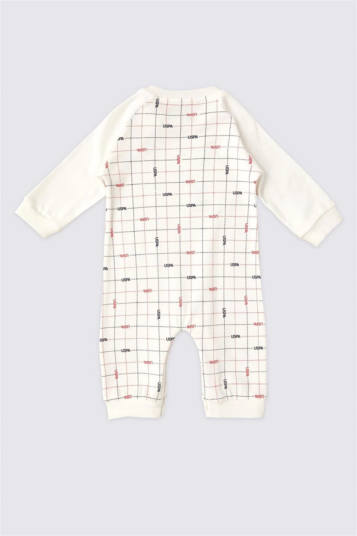 U.S. Polo Assn. U.S. Polo Assn. Erkek Bebek Kare Desenli Patiksiz Tulum Krem USB1815 fotoğrafı 3 (önizleme)