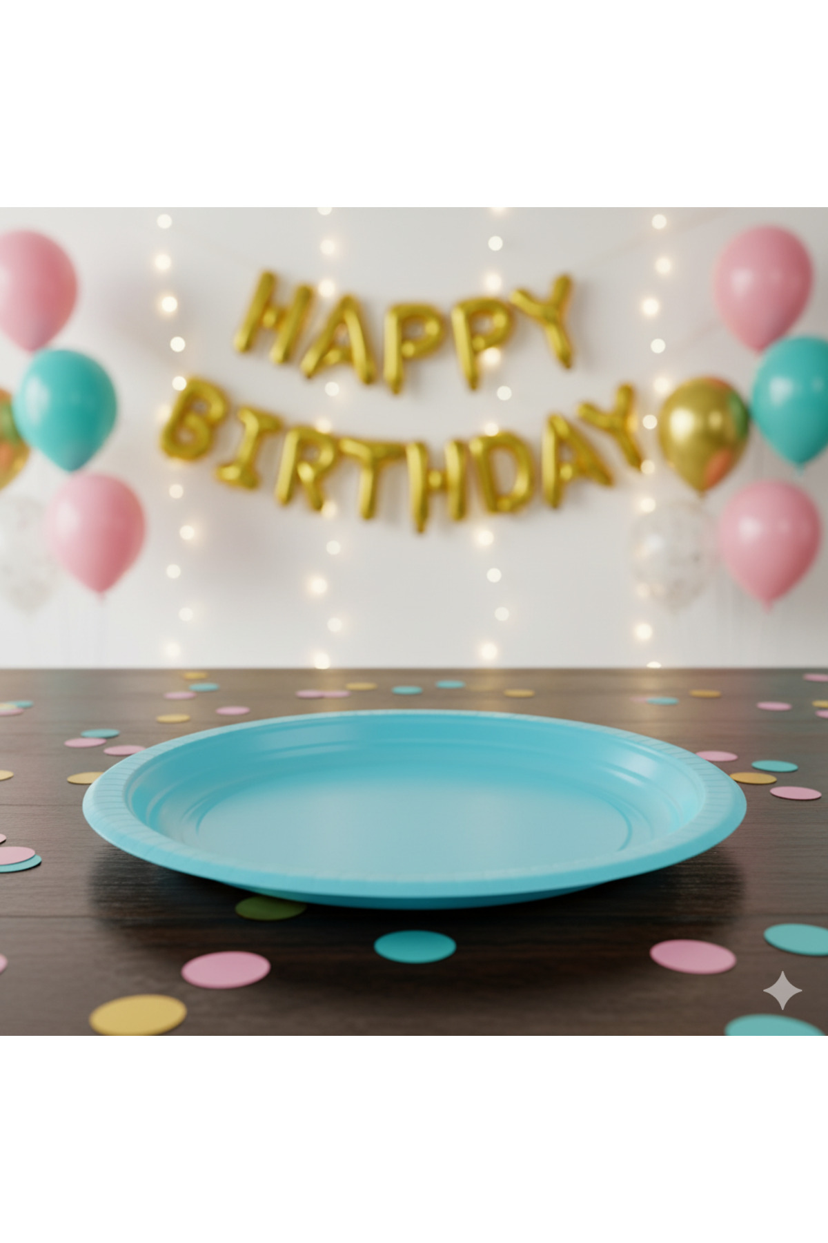 Deniz Party Store Mavi Plastik Kullan At Tabak 25 Adet 22 Cm