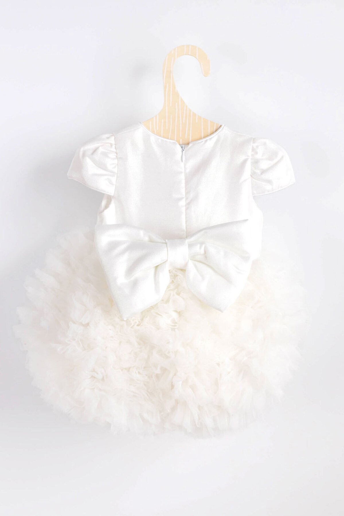 Le Mabelle Beyaz Kısa Kollu Tütülü Bebek Prenses Elbise - Lina fotoğrafı 5 (önizleme)