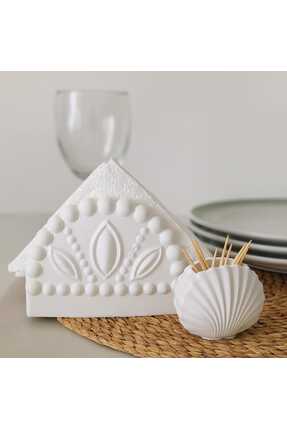 KARRA Beton Peçetelik Kürdanlık Set