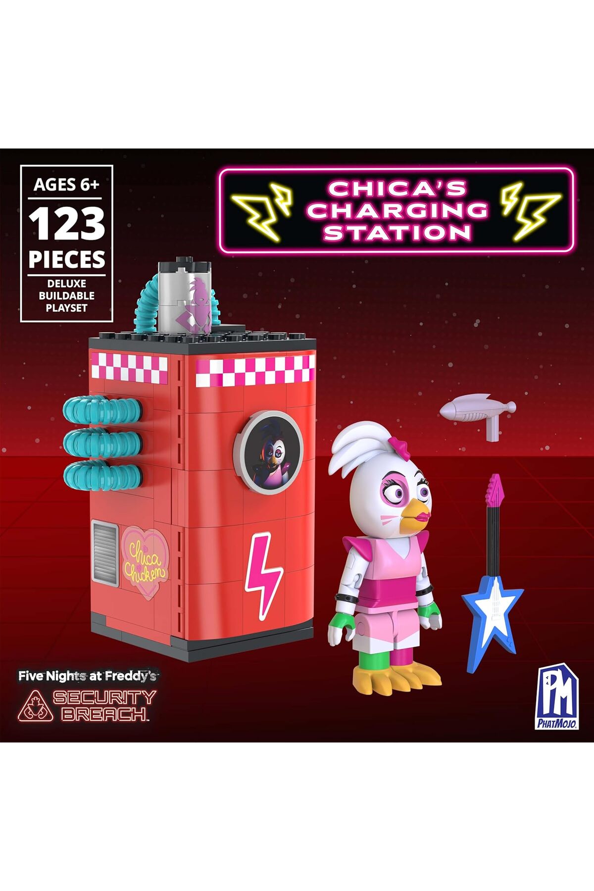 فیگور قابل ساخت چیکا Phatmojo FNAF CS1303 – پنج شب در خانهٔ فردی، مناسب سنین ۶ سال به بالا