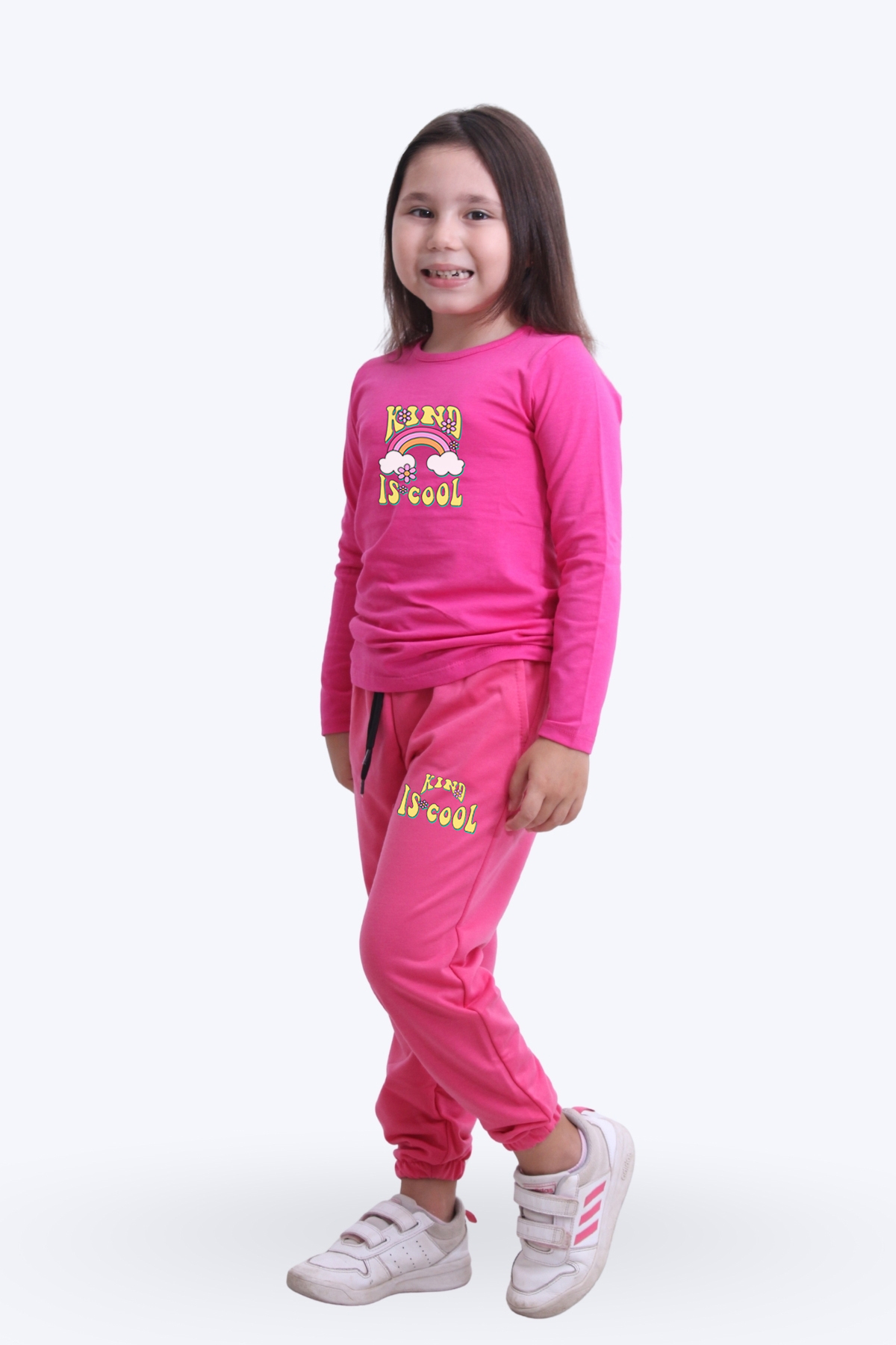 FYK KİDS 3'lü Kız Çocuk Yuvarlak Yaka Baskı Detaylı Alt-üst Pijama Takimi fotoğrafı 3 (önizleme)