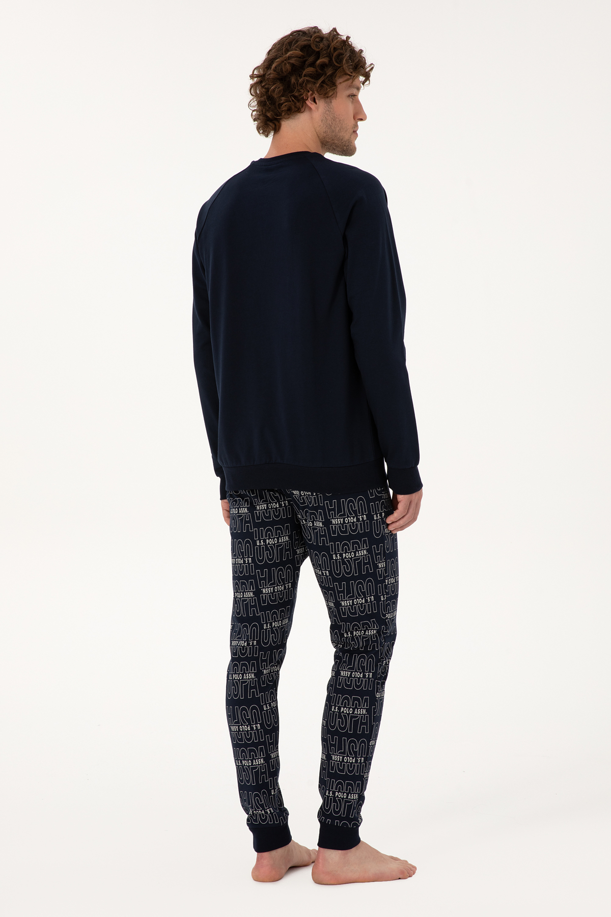 ست پیژامه و لباس خواب مردانه یقه گرد | یو اس پولو U.S. Polo Assn. 1214297 TR - تصویر 5