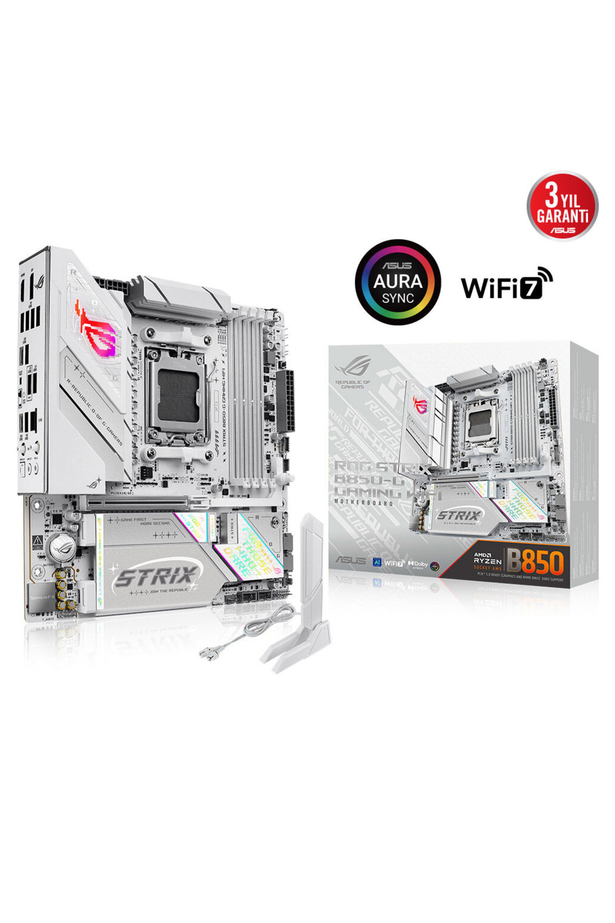 ASUS ROG STRIX B850-G GAMING WIFI, 4XDDR5, 4X M2, HDMI, DP, 2XTYPE-C, Wİ-Fİ 7, BLUETOOTH V5.4, AM5 S