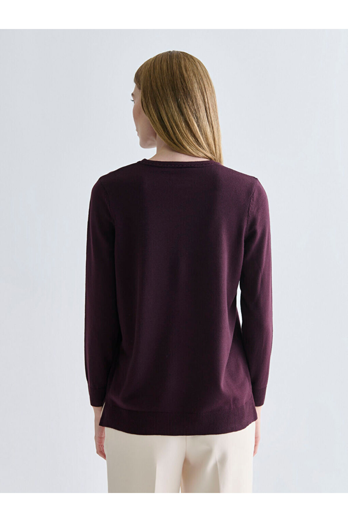 LC Waikiki Mürdüm Bisiklet Yaka Kadın Triko Kazak fotoğrafı 5 (önizleme)