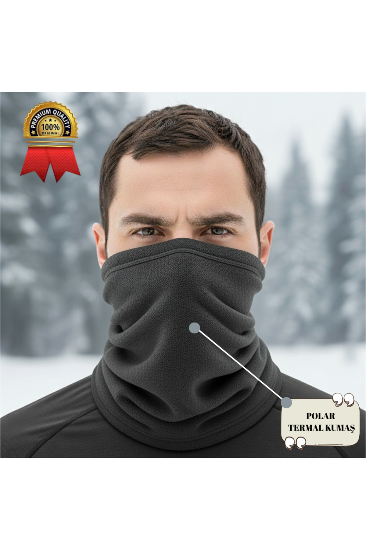 akyıldız iş elbiseleri Polar Boyunluk | Kışlık Motorcu Rüzgar Önleyici Outdoor Buff Bere (3 FARKLI KULLANIM)