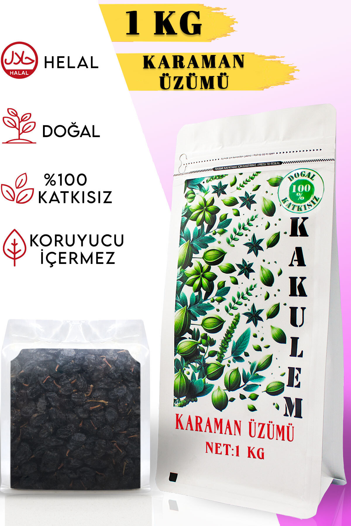 Kakulem SERTİFİKALI Konya Kan Üzümü Çekirdekli Karaman Üzümü 1 KG