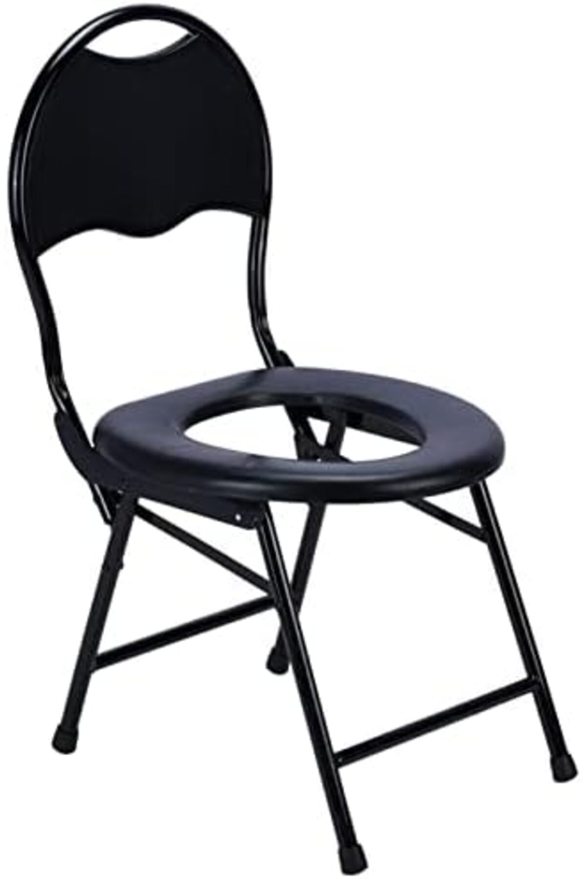 كرسي مرحاض قابل للطي للتخييم - أسود - AL1410