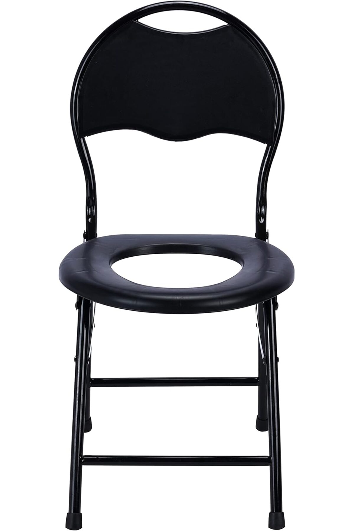 كرسي مرحاض قابل للطي للتخييم - أسود - AL1410