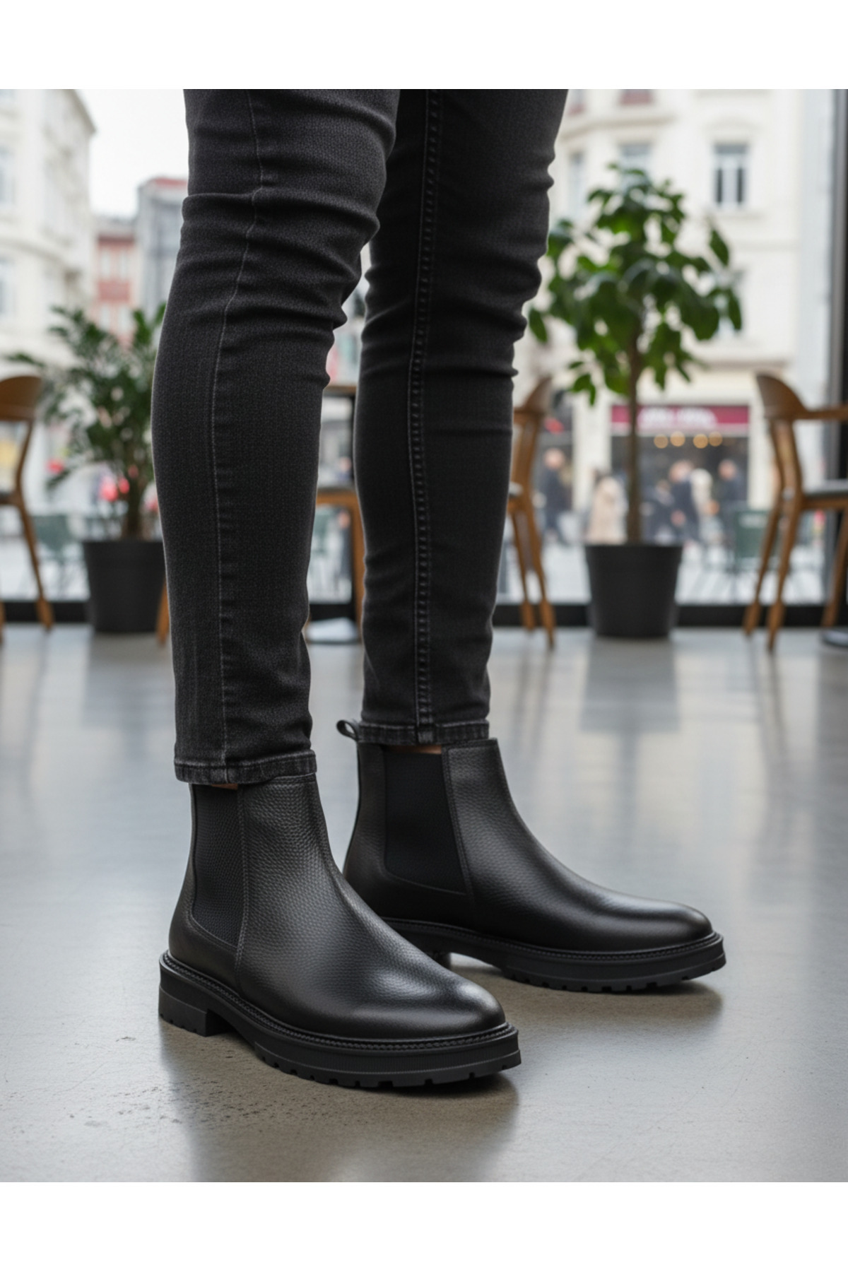 Zegeshoes Hakiki Deri Orjinal Erkek Kışlık Bot Fermuar&Lastikli Suya Soğuğa Dayanıklı Kaymaz Taban Ortopedik