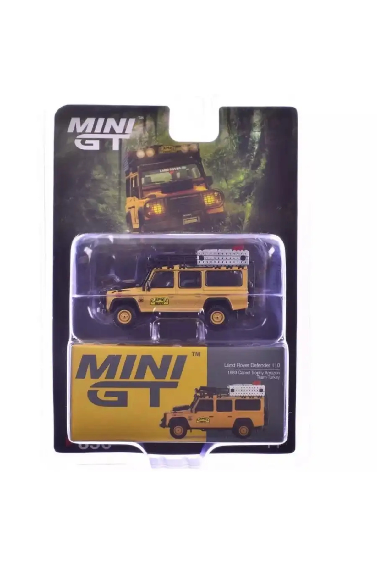 mini gt 164 Land Rover Defender 110 1989 Camel Trophy Mgt00856-Bl