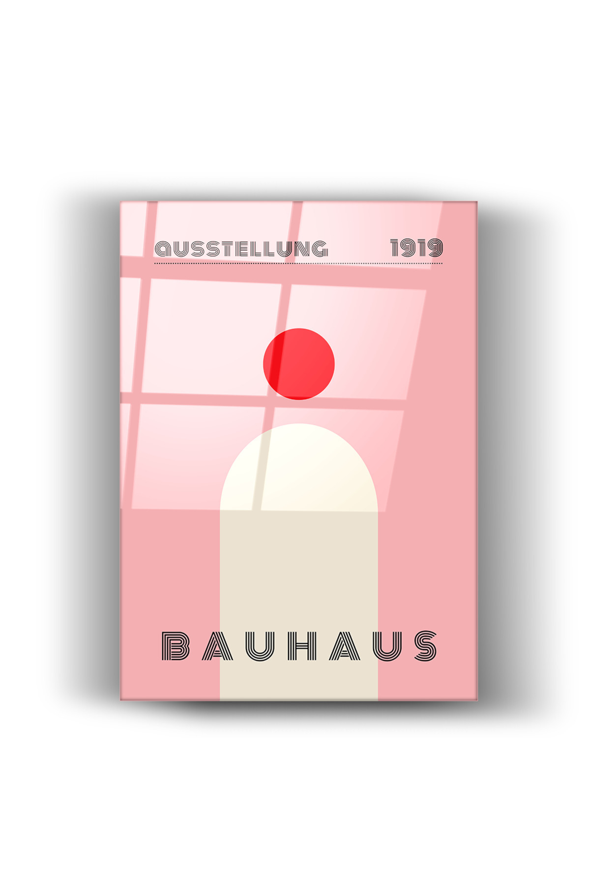 Bauhaus 1919 Pembe Tasarım-Cam Tablo-Ev Ve Ofis Dekorasyon-Sanatsal