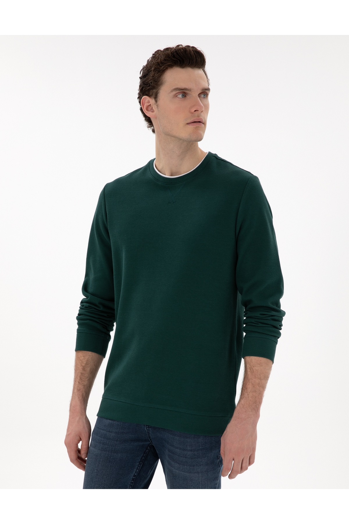 سویشرت مردانه زمرد مدل 50313298-VR055 پیر کاردین سویشرت Pierre Cardin