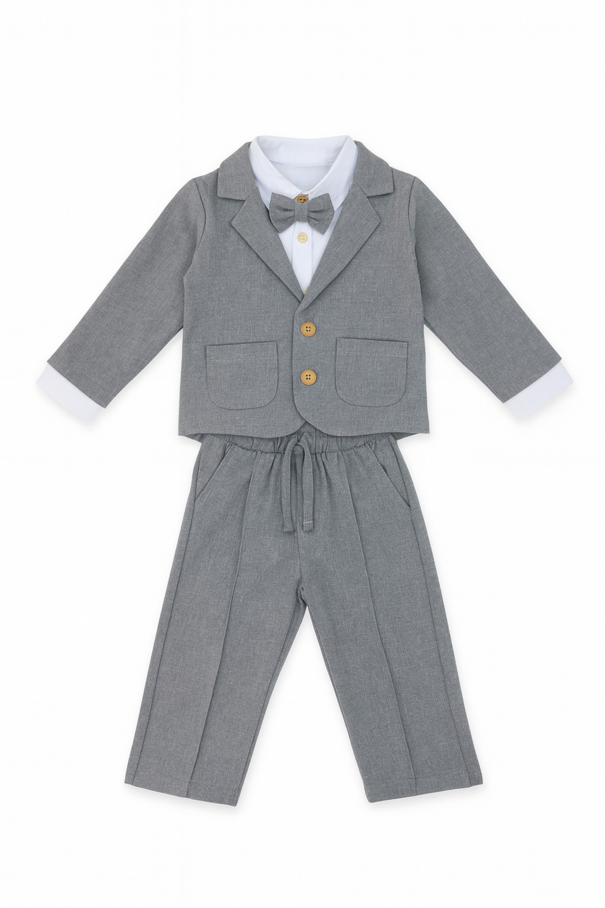 tinytrends Erkek Bebek&Çocuk Pamuklu Zıbın Gömlek Classic Ceket Takım Elbise Mevlüt Düğün Party fotoğrafı 2 (önizleme)