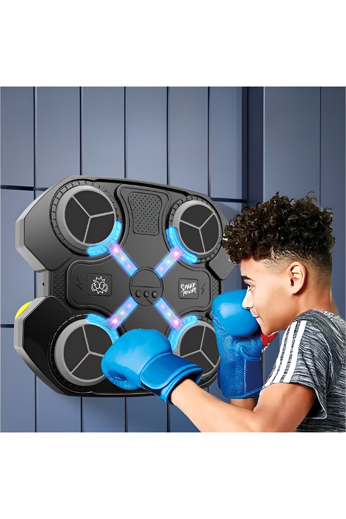 Flippy Παιχνίδι πυγμαχίας με μουσική και φώτα, Flippy, συμπεριλαμβάνονται γάντια, 32,5x28x7,4 cm, 930 g, μαύρο