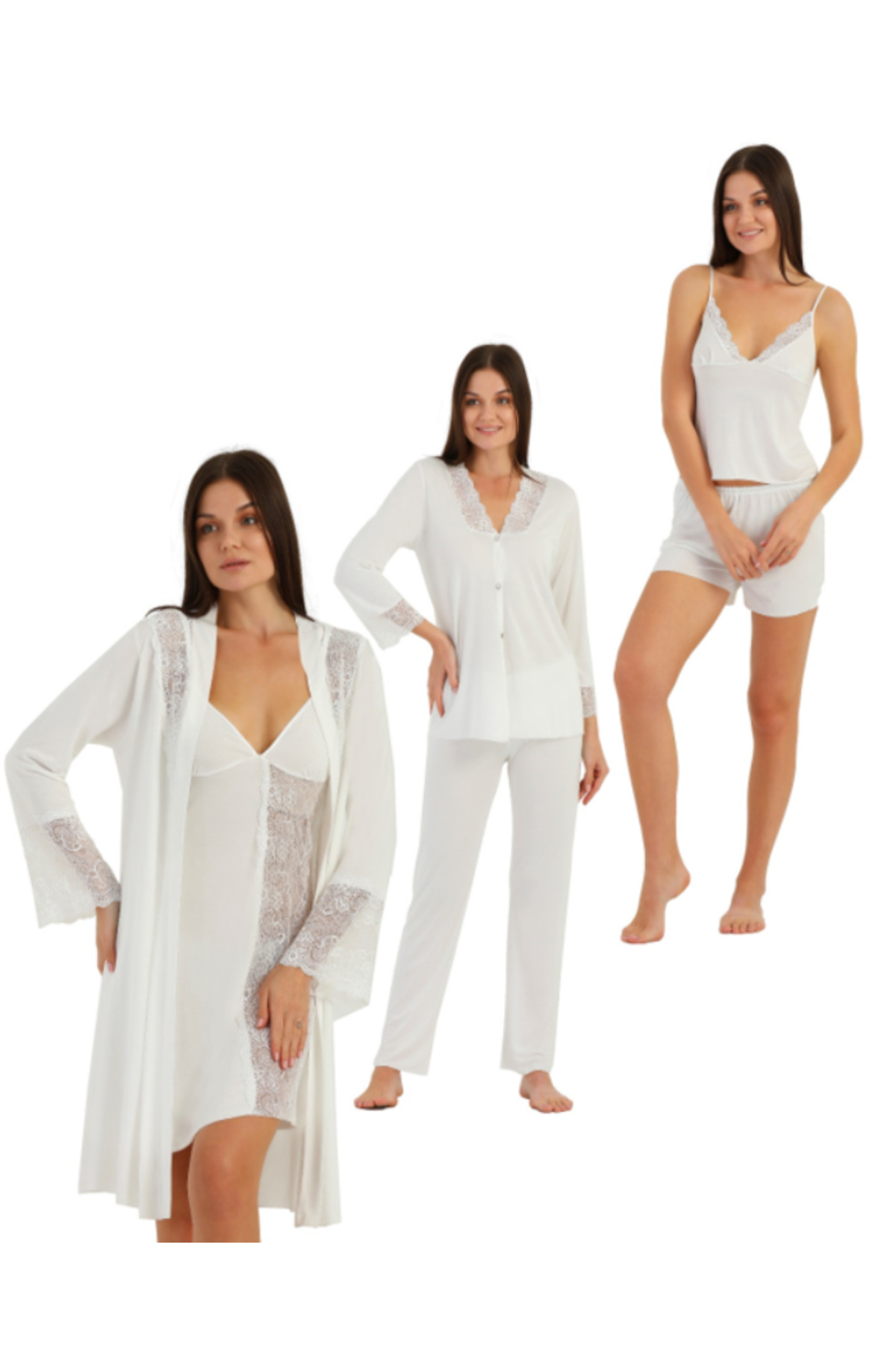 BENALİ LİZA PENYE 6'LI LÜX ÇEYİZLİK GECELİK SABAHLIK PİJAMA TAKIM.