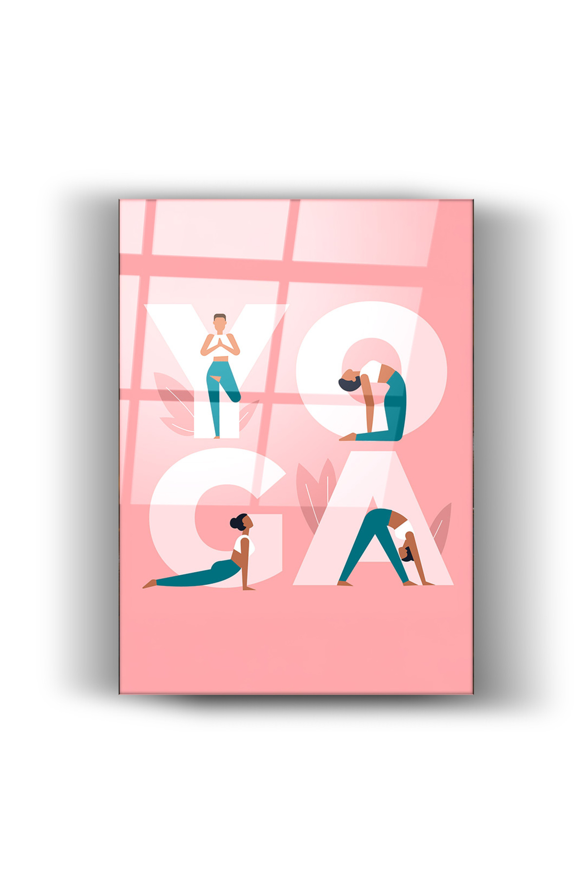 Yoga Temalı - Cam Tablo- Ev ve Ofis Dekorasyonu-Motivasyon-Spor