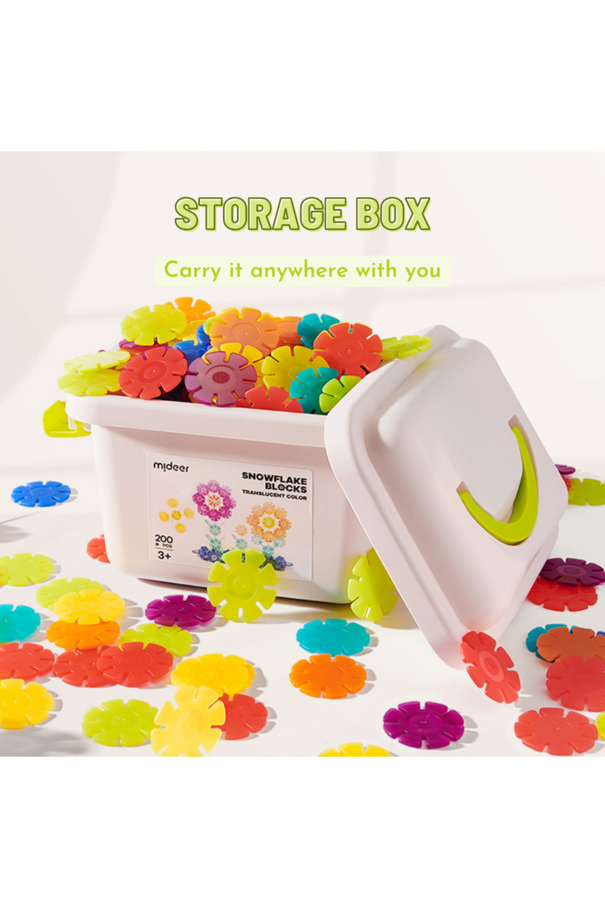 بلوک‌های رنگارنگ برف‌دانه ۲۰۰ تکه