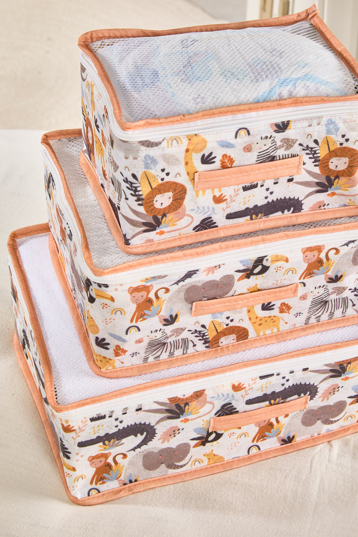 Serstil Safari Animals Serisi 6’lı Turuncu Detaylı Safari Desenli Valiz Düzenleyici Seti fotoğrafı 3 (önizleme)