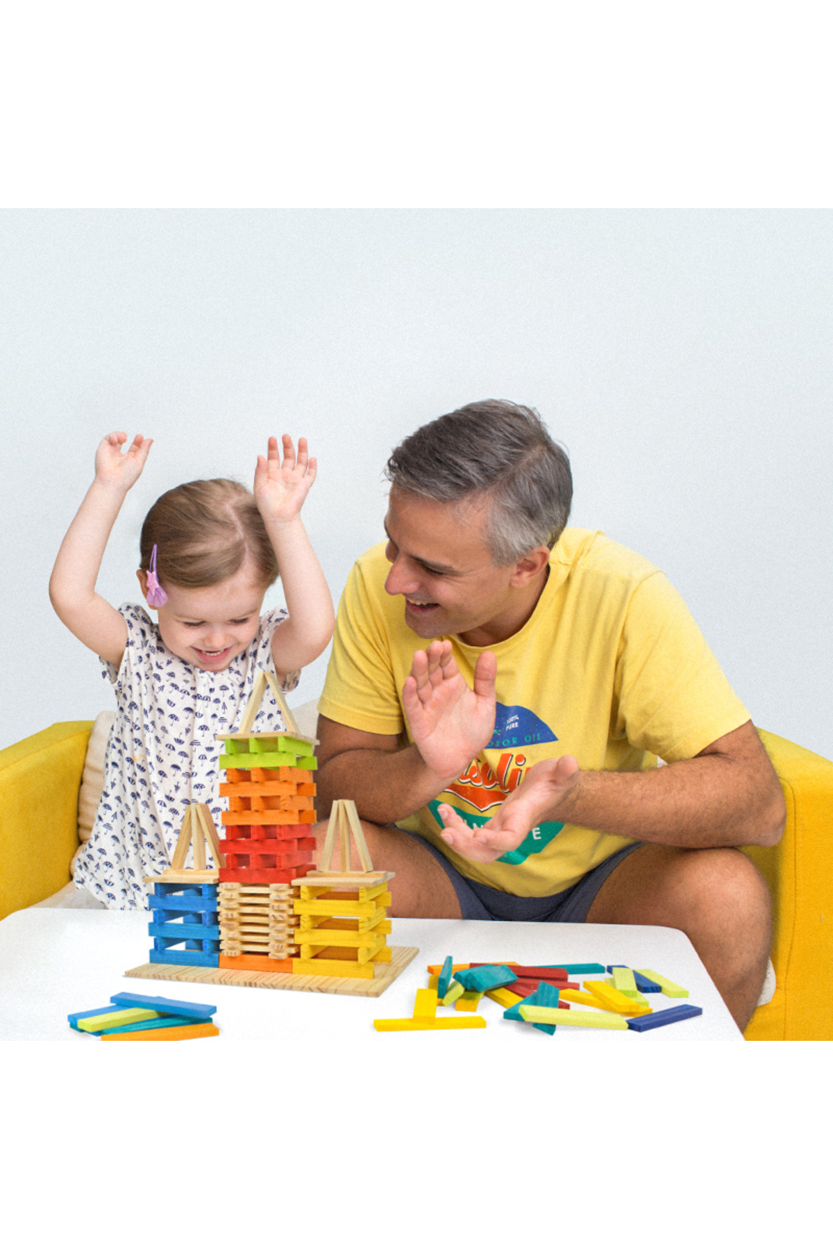 بلوک‌های چوبی آرشیمد – پالت رنگ گرم