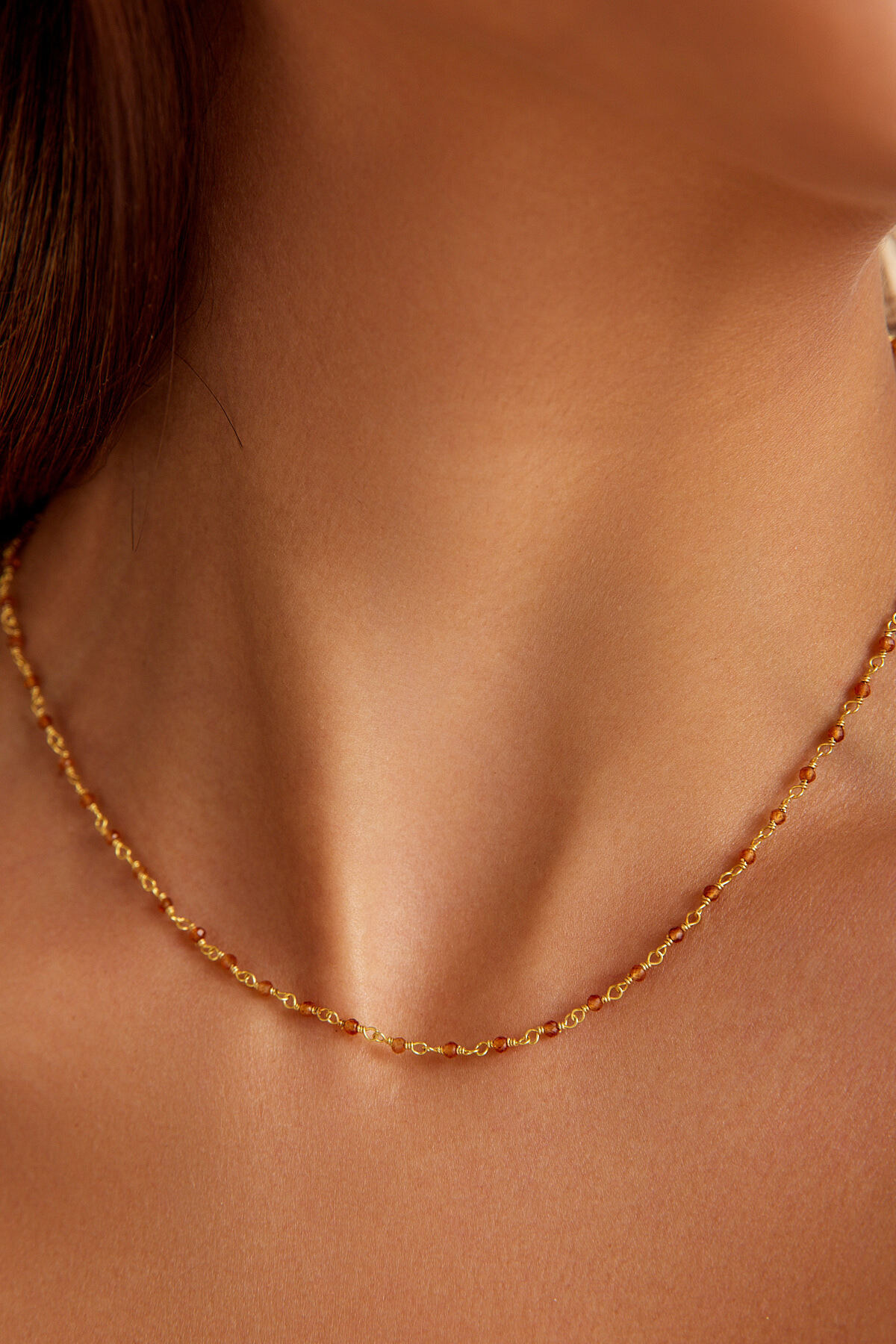 art and crafts jewelry Doğal Sitrin 925 Ayar Gümüş Örme Kolye görsel 5