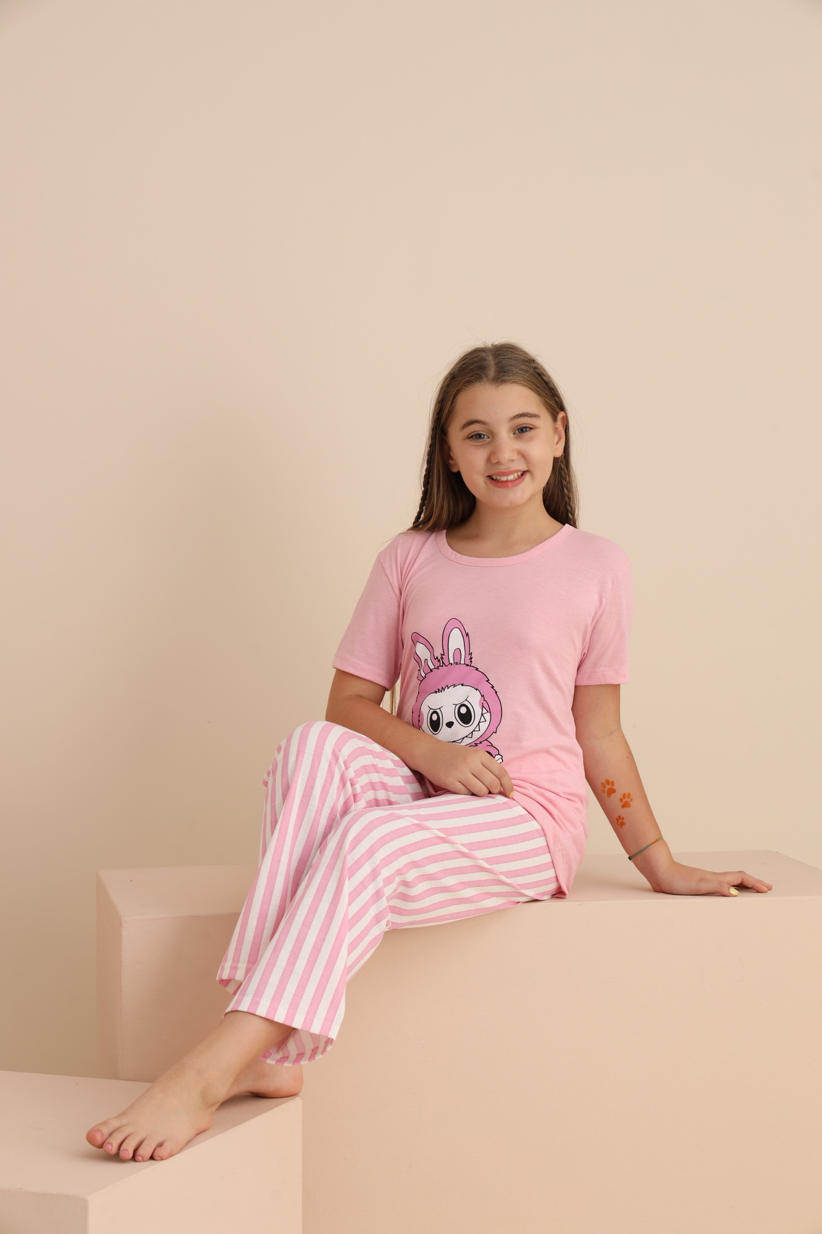 rindahomewear ДІВЧАТКО КОРОТКИЙ РУКАВ ПІЖАМА КОМПЛЕКТ