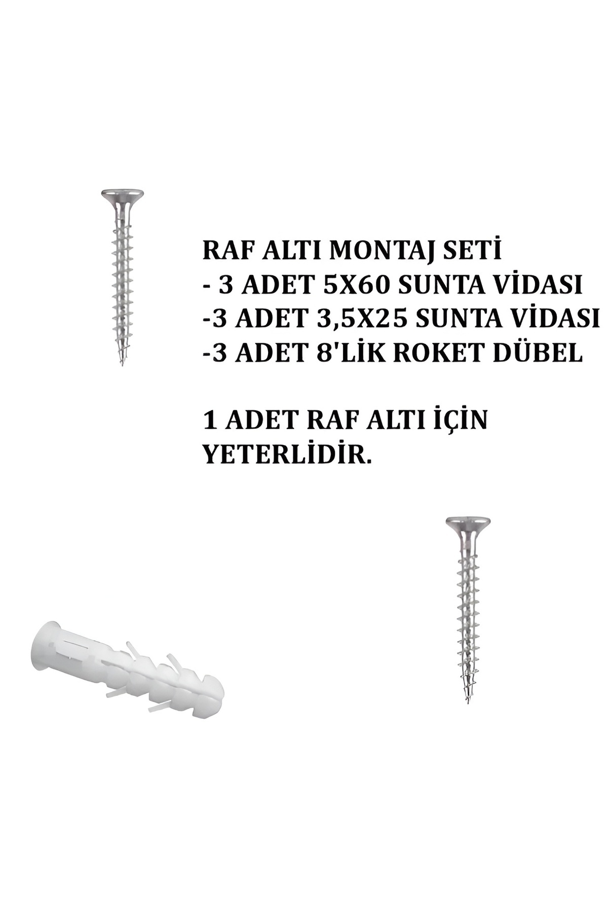 İpekbağlar RAF ALTI L DEMİR MONTAJ SETİ 1 ADET RAF ALTI İÇİN YETERLİDİR