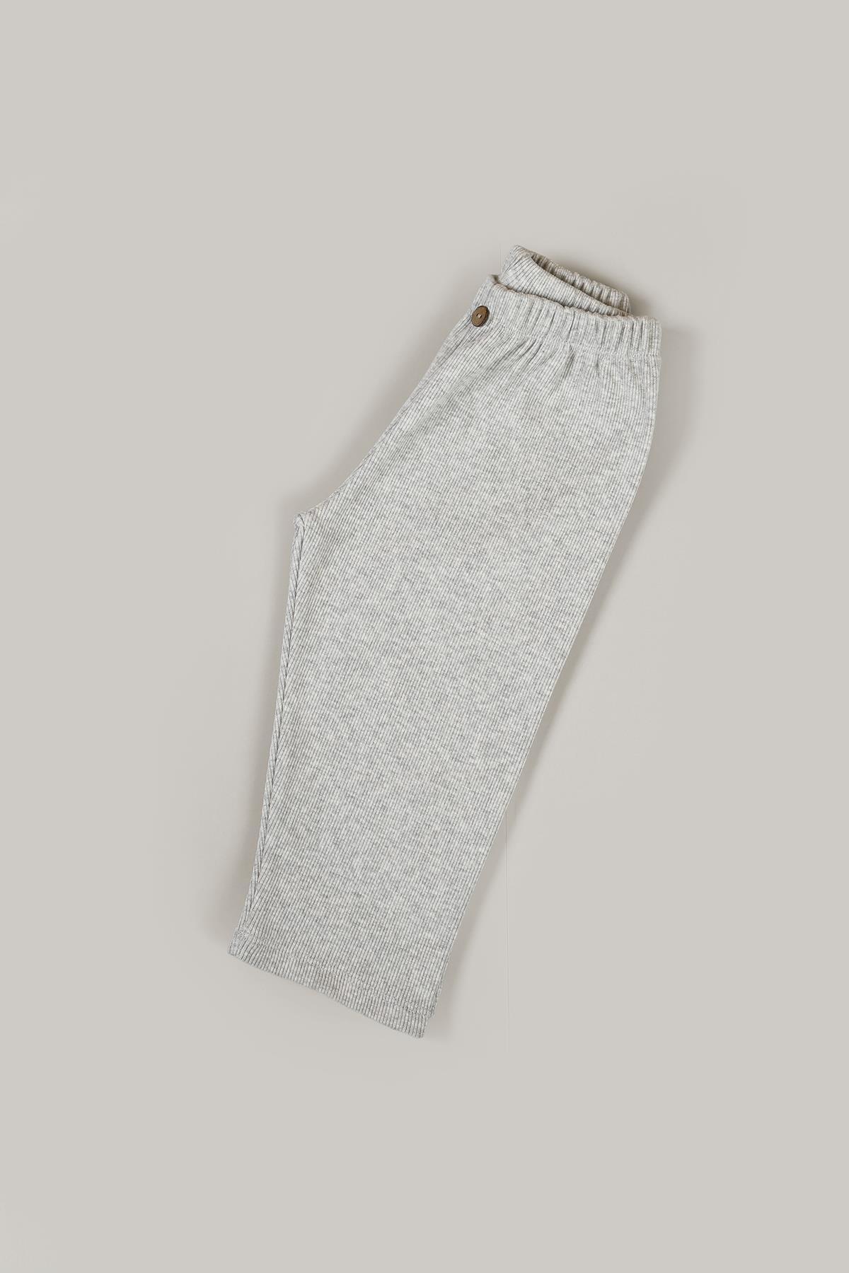 vitmo 3'lü Bebek Pamuklu Slim Fit Tek Alt Esnek ve Rahat Fitilli Kumaş Beyaz-Siyah-Gri fotoğrafı 2 (önizleme)