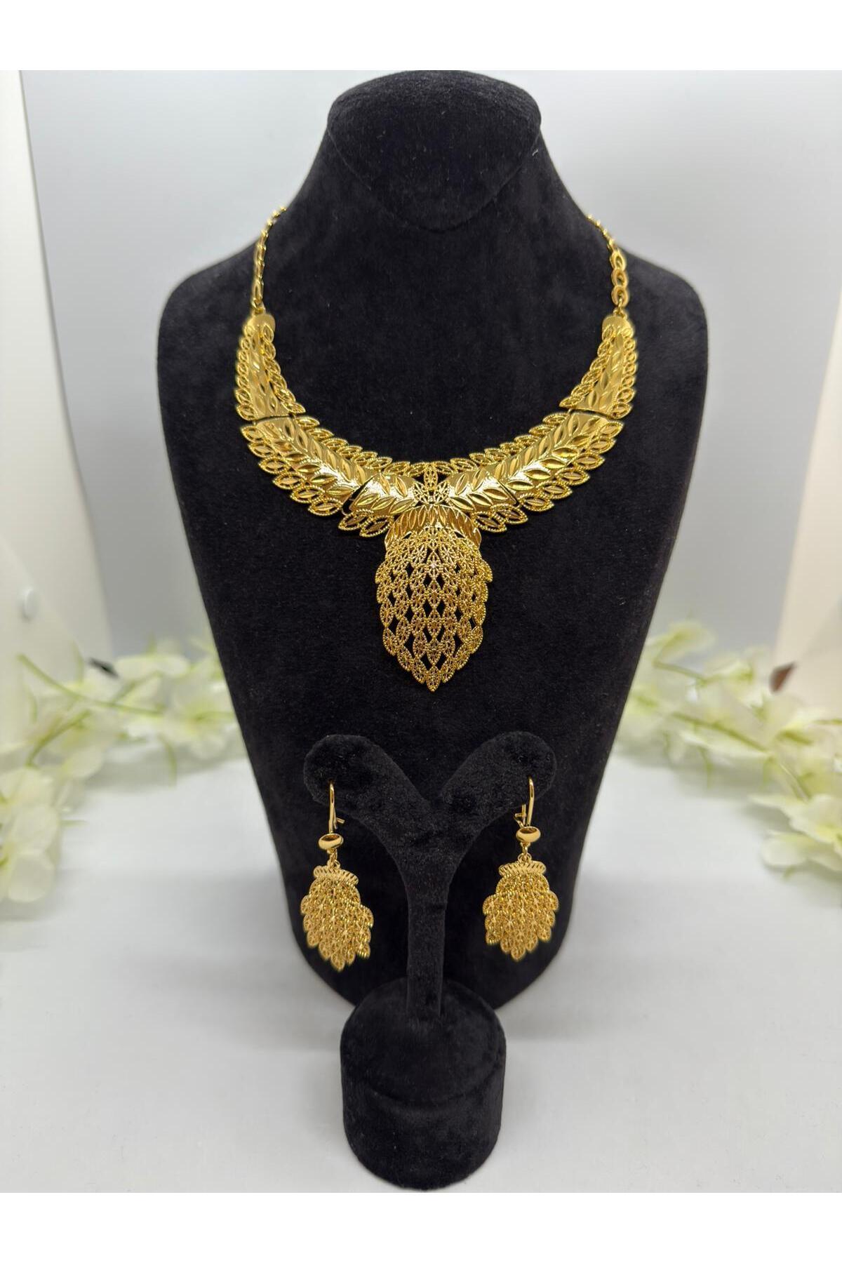 Constanza Exclusive 22 Ayar Altın Kaplama Özel Tasarım Takı Seti Lvd999 999