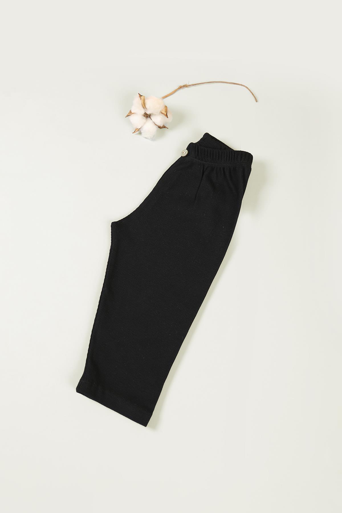 vitmo 3'lü Bebek Pamuklu Slim Fit Tek Alt Esnek ve Rahat Fitilli Kumaş Beyaz-Siyah-Gri fotoğrafı 3 (önizleme)