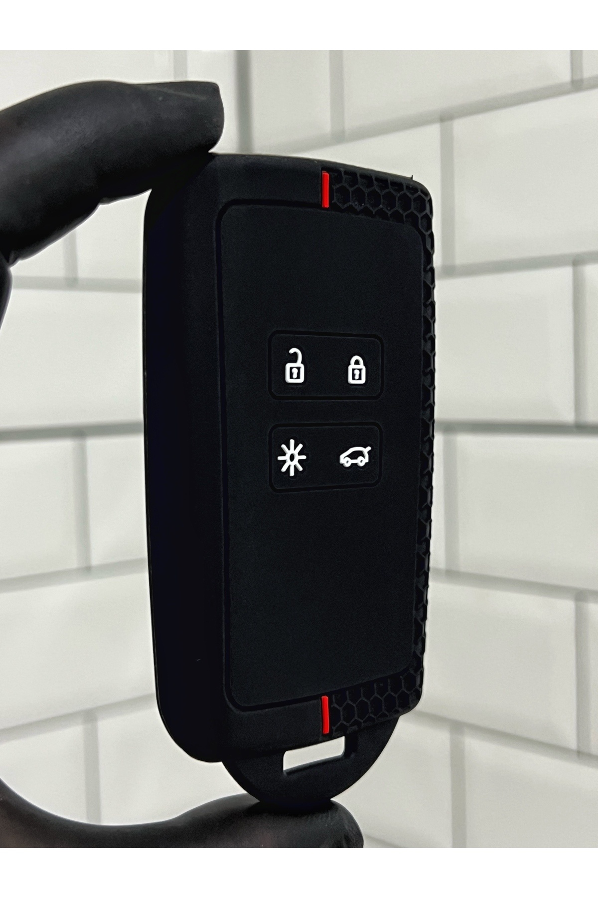 BARKAS ELEKTRONİK Renault Austral Megane E-Tech Clio 5 Megane 4 Captur Kadjar Petek Desenli Anahtar Kılıfı Kırmızı