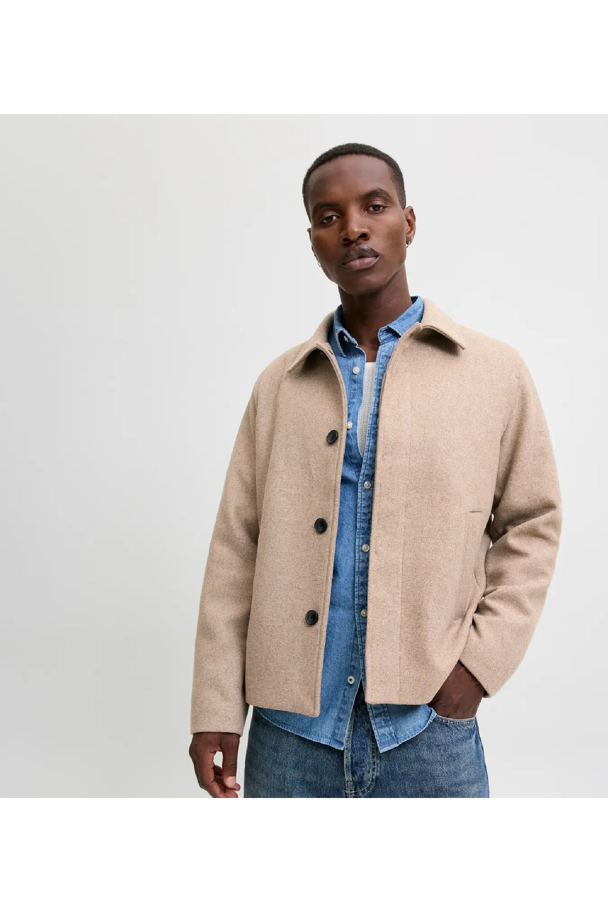 کت مردانه راسته آستین بلند | جک اند جونز Jack & Jones 12278836 - تصویر 7